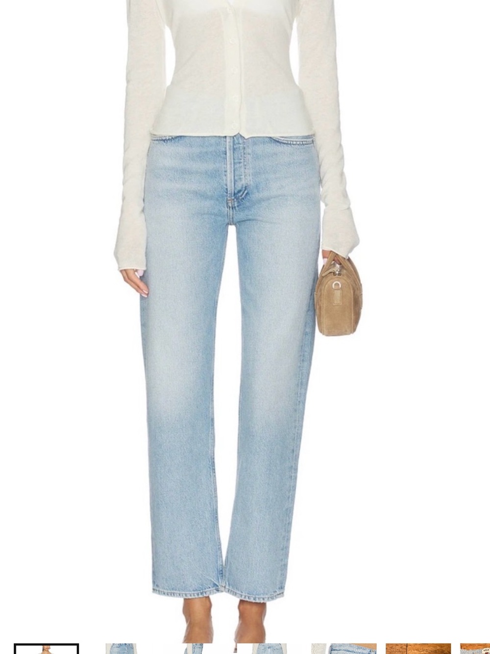 Agolde 90s Pinch Waist High Rise Straight Jeans Size 26 Light Denim